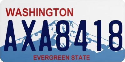 WA license plate AXA8418