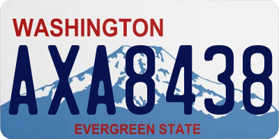 WA license plate AXA8438