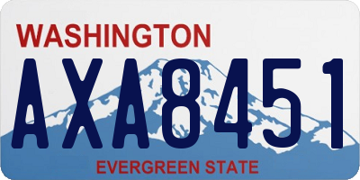 WA license plate AXA8451