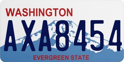 WA license plate AXA8454