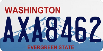 WA license plate AXA8462