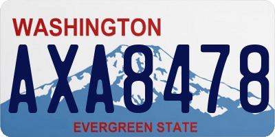 WA license plate AXA8478