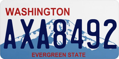 WA license plate AXA8492