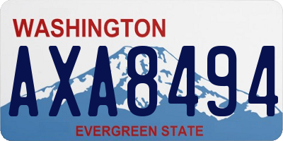 WA license plate AXA8494