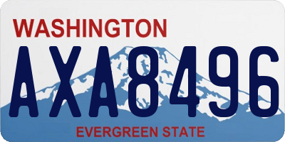 WA license plate AXA8496