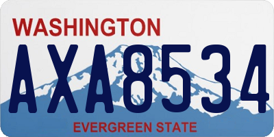 WA license plate AXA8534