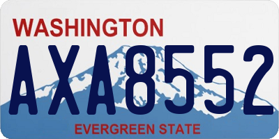 WA license plate AXA8552