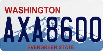 WA license plate AXA8600