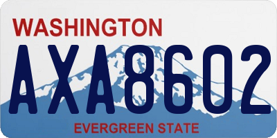 WA license plate AXA8602