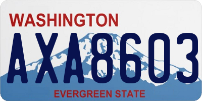 WA license plate AXA8603
