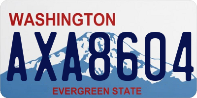 WA license plate AXA8604
