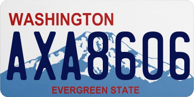 WA license plate AXA8606