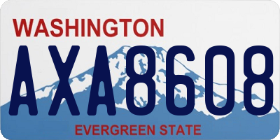 WA license plate AXA8608