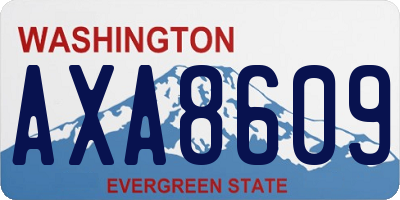 WA license plate AXA8609