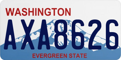WA license plate AXA8626