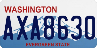 WA license plate AXA8630