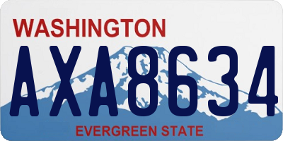 WA license plate AXA8634