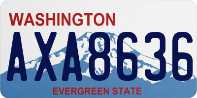 WA license plate AXA8636