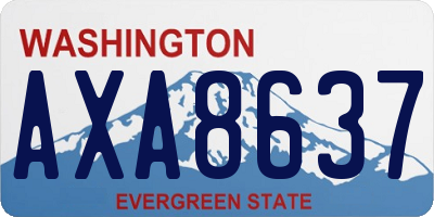 WA license plate AXA8637