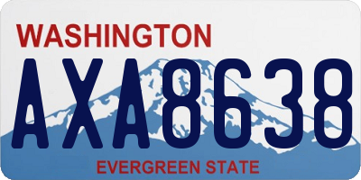 WA license plate AXA8638
