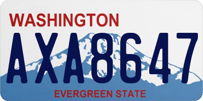WA license plate AXA8647