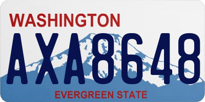 WA license plate AXA8648