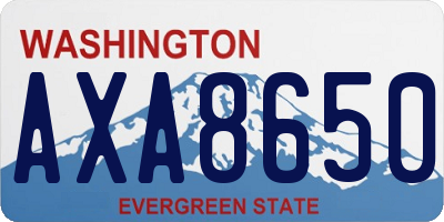 WA license plate AXA8650
