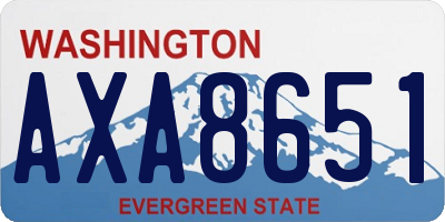 WA license plate AXA8651