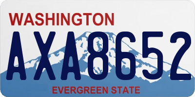 WA license plate AXA8652