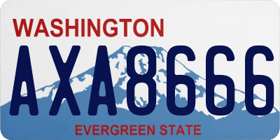 WA license plate AXA8666