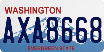 WA license plate AXA8668