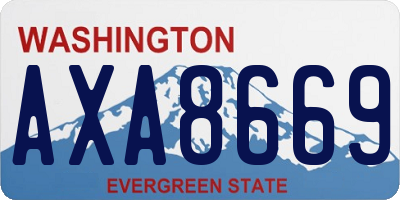 WA license plate AXA8669