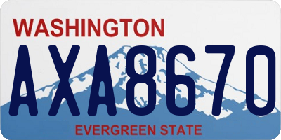 WA license plate AXA8670