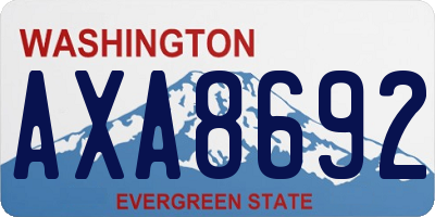 WA license plate AXA8692