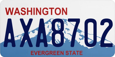 WA license plate AXA8702