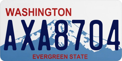 WA license plate AXA8704