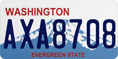 WA license plate AXA8708