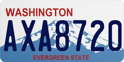 WA license plate AXA8720