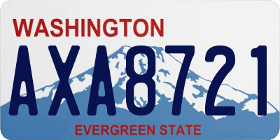WA license plate AXA8721