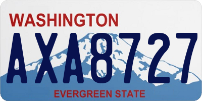 WA license plate AXA8727