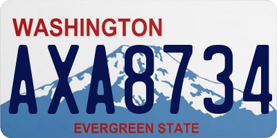 WA license plate AXA8734