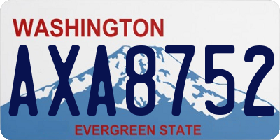 WA license plate AXA8752