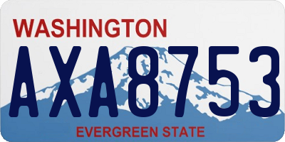 WA license plate AXA8753