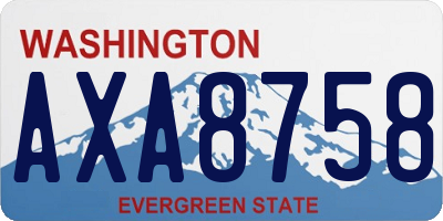 WA license plate AXA8758