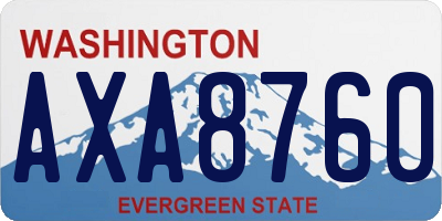WA license plate AXA8760