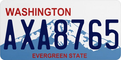 WA license plate AXA8765