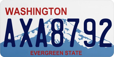 WA license plate AXA8792