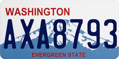 WA license plate AXA8793