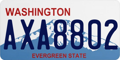 WA license plate AXA8802
