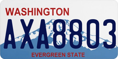 WA license plate AXA8803